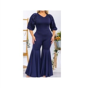 Elegant Navy Blue  And Raimbow Jumpsuit